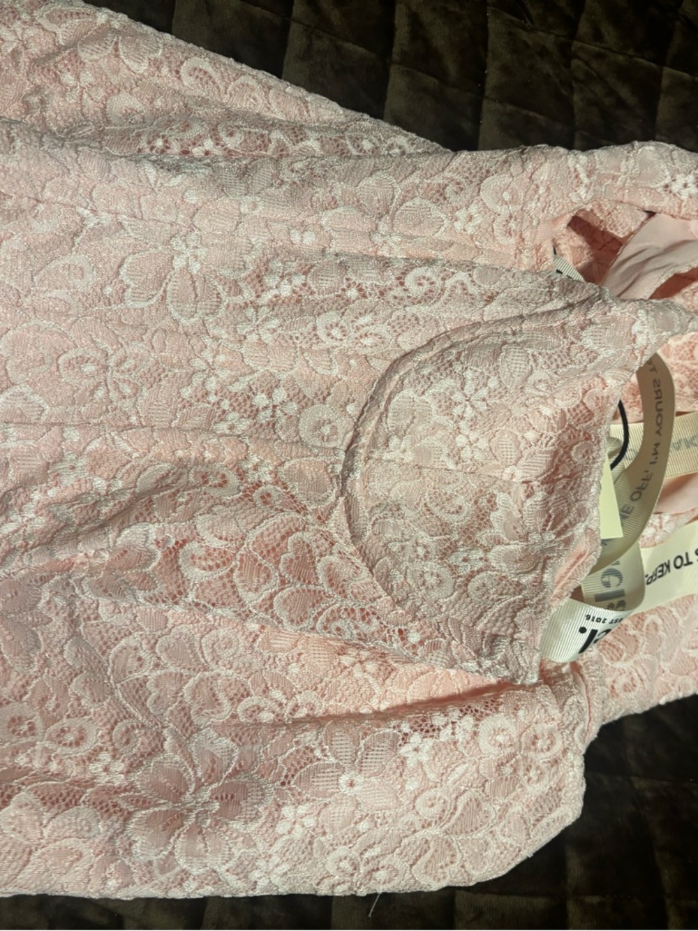 Pink Lace Maxi Dress with Corset Bodice - Picture 3 of 4